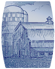 DAREC 564 BL Barn Scene Blue